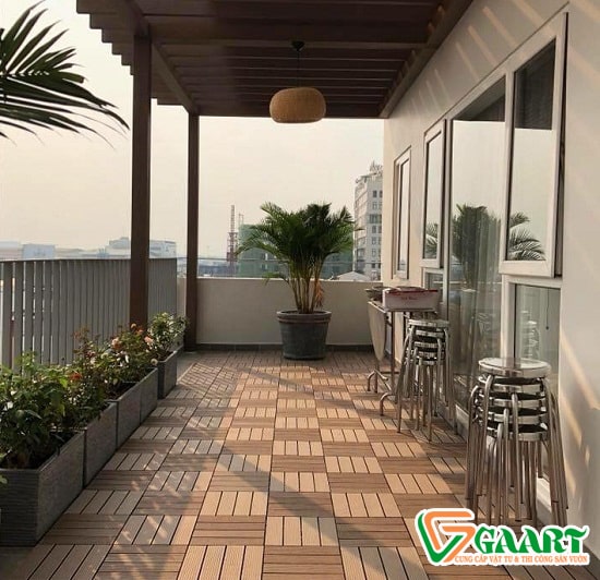 vỉ gỗ nhựa lát sàn ngoài trời