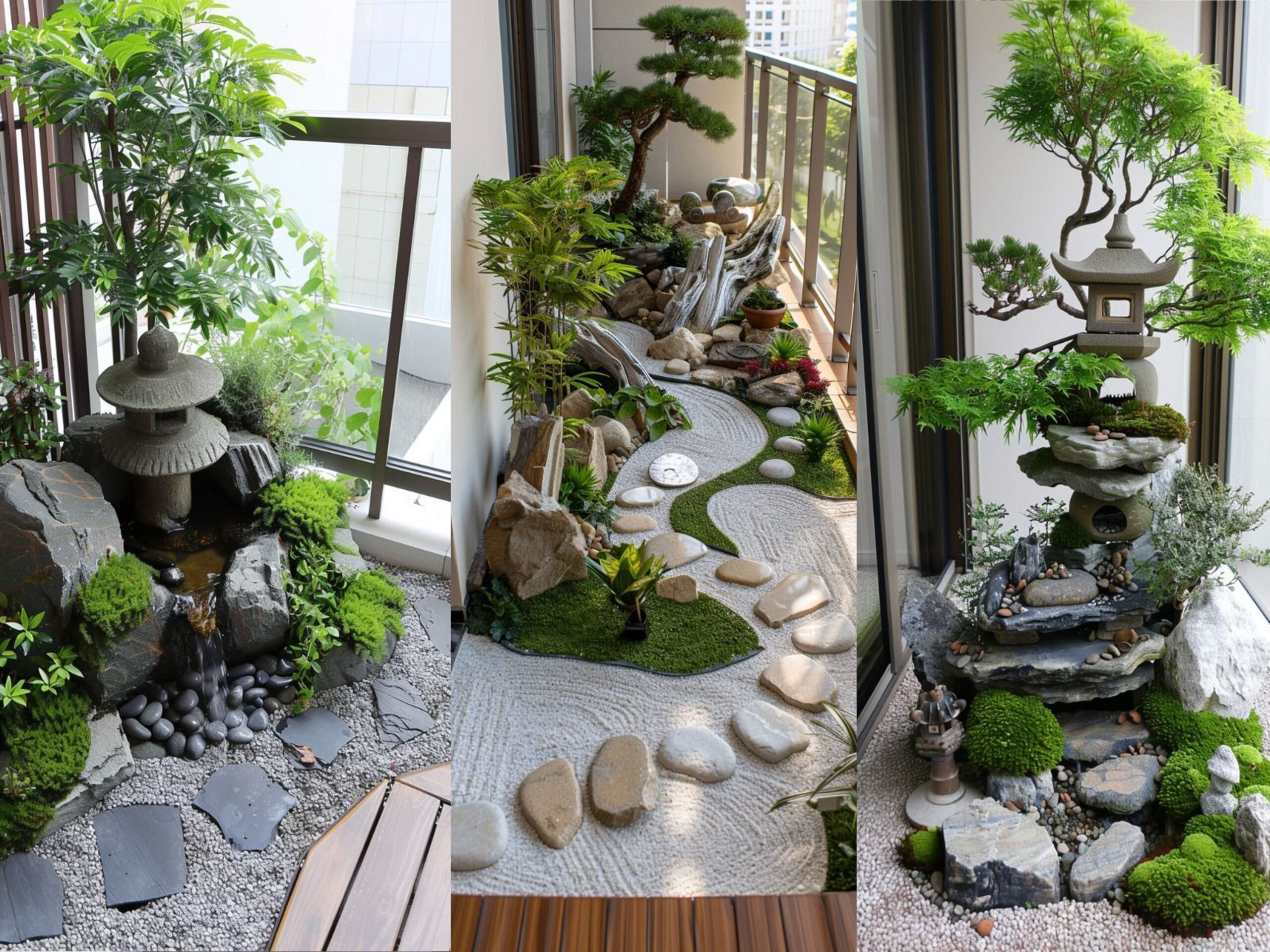 Thi công tiểu cảnh vườn trên tường ban công